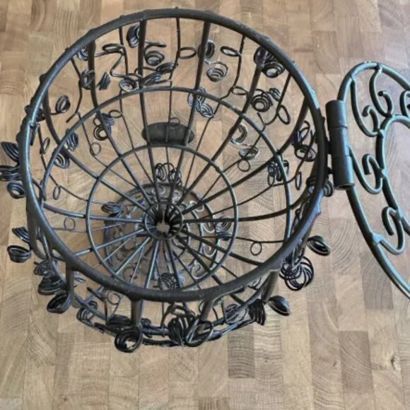 Wine Glass Cork Holder Cage - 12 inch EPIC with Glass Beads, Sculpted Metalwork - Picture 2 of 3